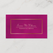 Elegante Magenta & Gold Professional QR-code Visitekaartje (Voorkant)