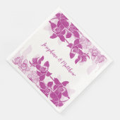 Elegante magenta orchidee bloemenbruiloft Waterver Servet (Hoek)