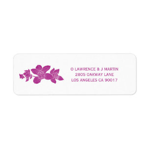 Elegante magenta orchidee bloemig etiket