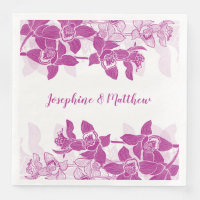 Elegante Magenta Orchidee Bloemige Waterverf Bruil