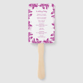 Elegante magenta orchidee bruiloft ceremonie progr handwaaier (Achterkant)