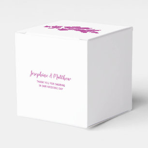 Elegante magenta orchidee gepersonaliseerde bruilo bedankdoosjes