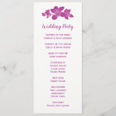 Elegante magenta orchidee Waterverf bruiloft progr Programmakaart (Achterkant)