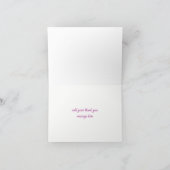 Elegante magenta orchideeën bloemenbedankje bedankkaart (Binnen)