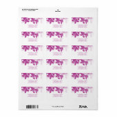 Elegante magenta orchideeën bloemig etiket (Full Sheet)