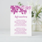 Elegante magenta orchideeën bruiloft informatie Ka Informatiekaartje (Staand voorkant)
