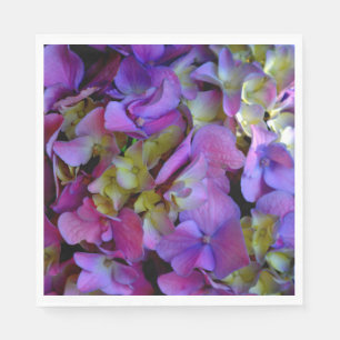 Elegante Magenta Paarse blauw Hydrangeas bloemen Servet