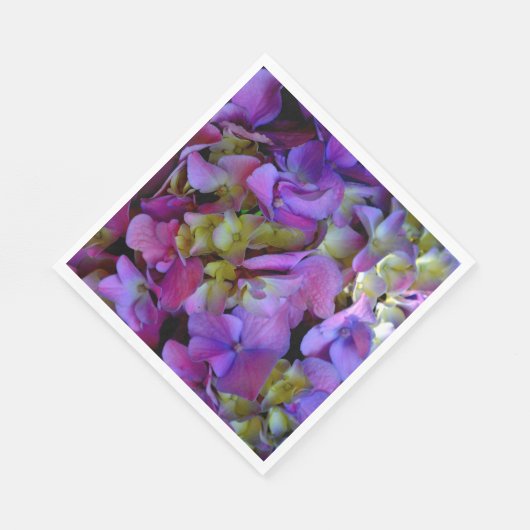 Elegante Magenta Paarse blauw Hydrangeas bloemen Servet (Hoek)