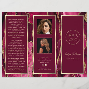 Elegante Magenta Red Gold Agaat Brochure