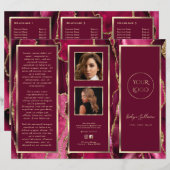 Elegante Magenta Red Gold Agaat Brochure (Voorkant / Achterkant)