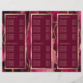 Elegante Magenta Red Gold Agaat Brochure (Achterkant)