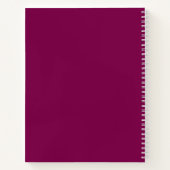 Elegante Magenta Rood, Roze & Wit Naam & Monogram Notitieboek (Achterkant)