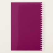 Elegante Magenta Rood, Roze & Wit Naam & Monogram Planner (Achterkant)
