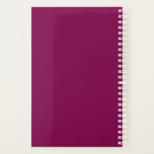 Elegante Magenta Rood, Roze & Wit Naam & Monogram Planner (Achterkant)