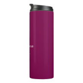 Elegante Magenta Rood, Roze & Wit Naam & Monogram Thermosbeker (Geroteerd rechts)