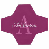 Elegante Magenta Rood, Roze & Wit Naam & Monogram Voetbal (Enkel)