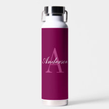 Elegante Magenta Rood, Roze & Wit Naam & Monogram