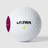 Elegante Magenta Rood, Roze & Witte Naam & Monogra Golfballen (Logo)