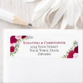 Elegante Magenta Roze Bloemen Huwelijk Retour Adre Etiket (Insitu)