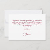 Elegante Magenta & Roze Boho Rozen Bruidsdouche Bedankkaart (Achterkant)