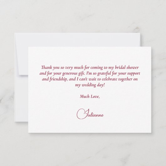 Elegante Magenta & Roze Boho Rozen Bruidsdouche Bedankkaart (Achterkant)