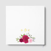 Elegante Magenta & Roze Boho Rozen Folie bruiloft Gastenboek (Achterkant)