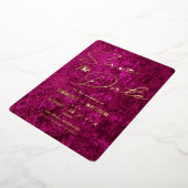 elegante magenta roze goud Save the date Huwelijk Folie Uitnodiging (Gedraaid)