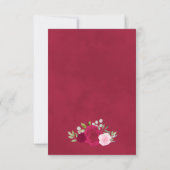 Elegante Magenta Roze Waterverf Rozen Boho Huwelij Save The Date (Achterkant)