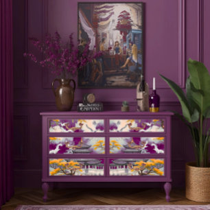 Elegante Magenta Serenity  Decoupage Craft Tissuepapier
