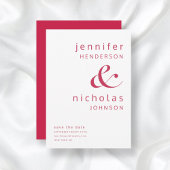 Elegante magenta typografie bruiloft save the date