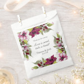 Elegante Magenta Witte Bloemen en Groene Botanical Bedankzakje (Geknipt)