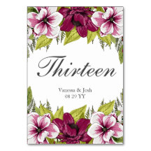 Elegante Magenta Witte Bloemen en Groene Botanical