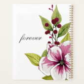 Elegante Magenta Witte Bloemen en Groene Botanical Planner (Achterkant)