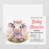 Elegante Magische Barnyard Digitale Koe Baby showe Kaart (Voorkant / Achterkant)