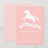 Elegante Magische Eenhoorn Meisjes Verjaardagsfees Kaart (Voorkant / Achterkant)