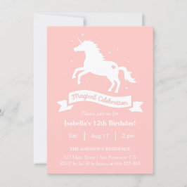 Elegante Magische Eenhoorn Meisjes Verjaardagsfees Kaart