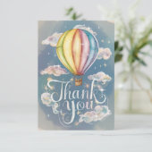 Elegante magische heteluchtballon bedankkaart (Staand voorkant)