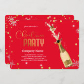 Elegante magische kerst luxe champagne kaart (Voorkant / Achterkant)