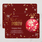 Elegante magische kerst rode Ornamenten Kaart (Voorkant / Achterkant)