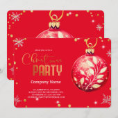 Elegante magische kerst rode Ornamenten Kaart (Voorkant / Achterkant)