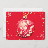 Elegante magische kerst rode Ornamenten Kaart (Achterkant)