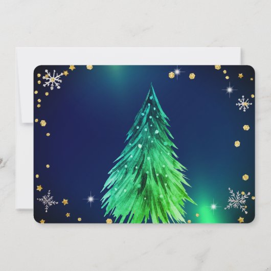 Elegante magische kerstdennen feestelijk kaart (Achterkant)