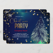 Elegante magische kerstdennen feestelijk kaart (Voorkant / Achterkant)