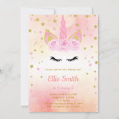 Elegante Magische Meisje Party Kaart met Bloemen O (Voorkant)