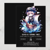 Elegante magische piraat verjaardag kaart (Voorkant / Achterkant)