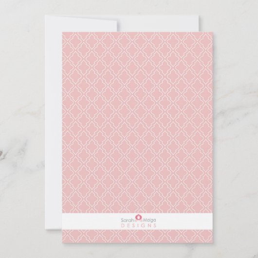 Elegante Magische Prinses Roze Tiara Uitnodigen Kaart (Achterkant)