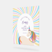 Elegante Magische Regenboog Eenhoorn Verjaardag We Acryl Bord (Hoek)