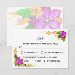 Elegante, Magische & Stoute Bloemige RSVP-reactiek RSVP Kaartje