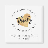 Elegante magneet bruiloft gunst, handgeschreven bo (Voorkant)