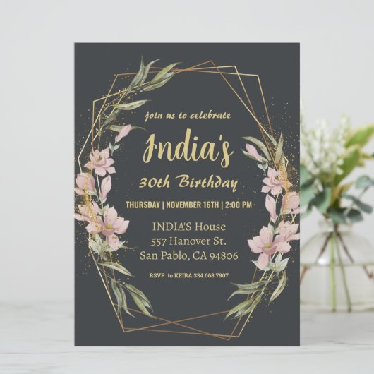 Elegante Magnolia 30e verjaardag Kaart (Staand voorkant)